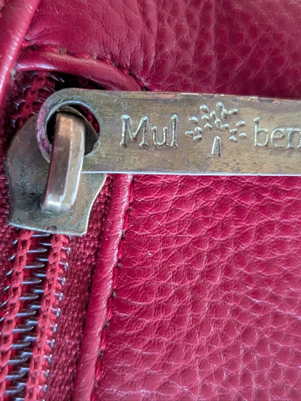 Mulberry Leather Bag Messenger Red